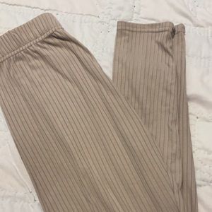 Tan Ribbed Leggings